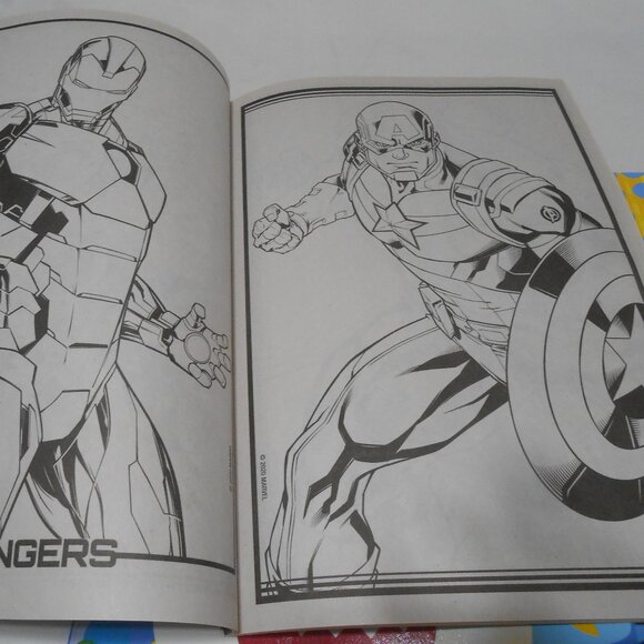 3 KIDS JUMBO COLOR ACTIVITY BOOKS STOCKING STUFFERS MARVEL AVENGERS RYANS WORLD - Picture 4 of 9